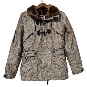 Burton Tango DryRide Faux Fur Lined Ski Jacket Size S Brown Outdoor Women's